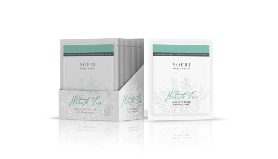 CABINE Display White Tea Bio Cellulose Mask 20stuks